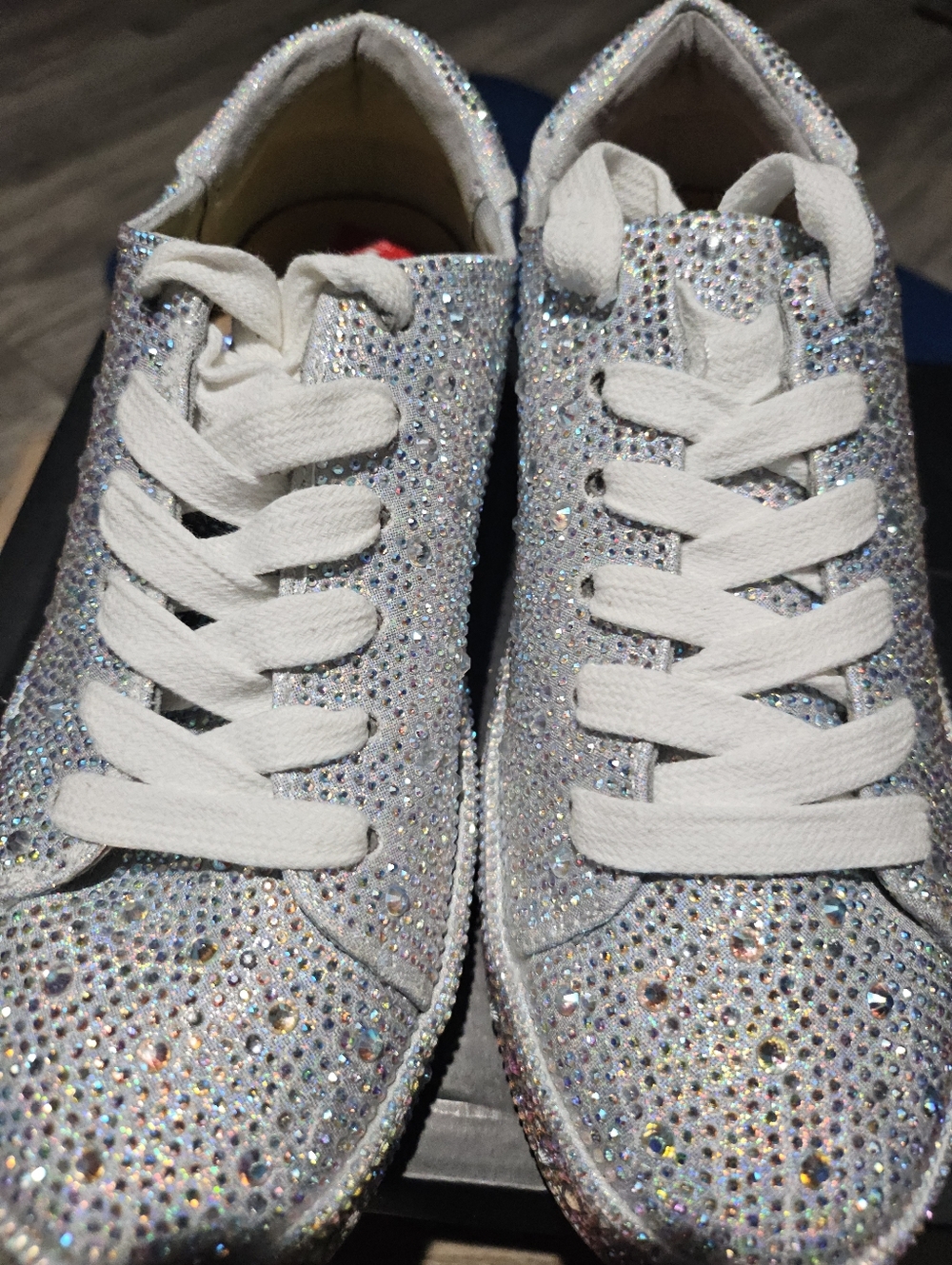 INC International Concepts Silver Glitter Rhinestone Sneakers